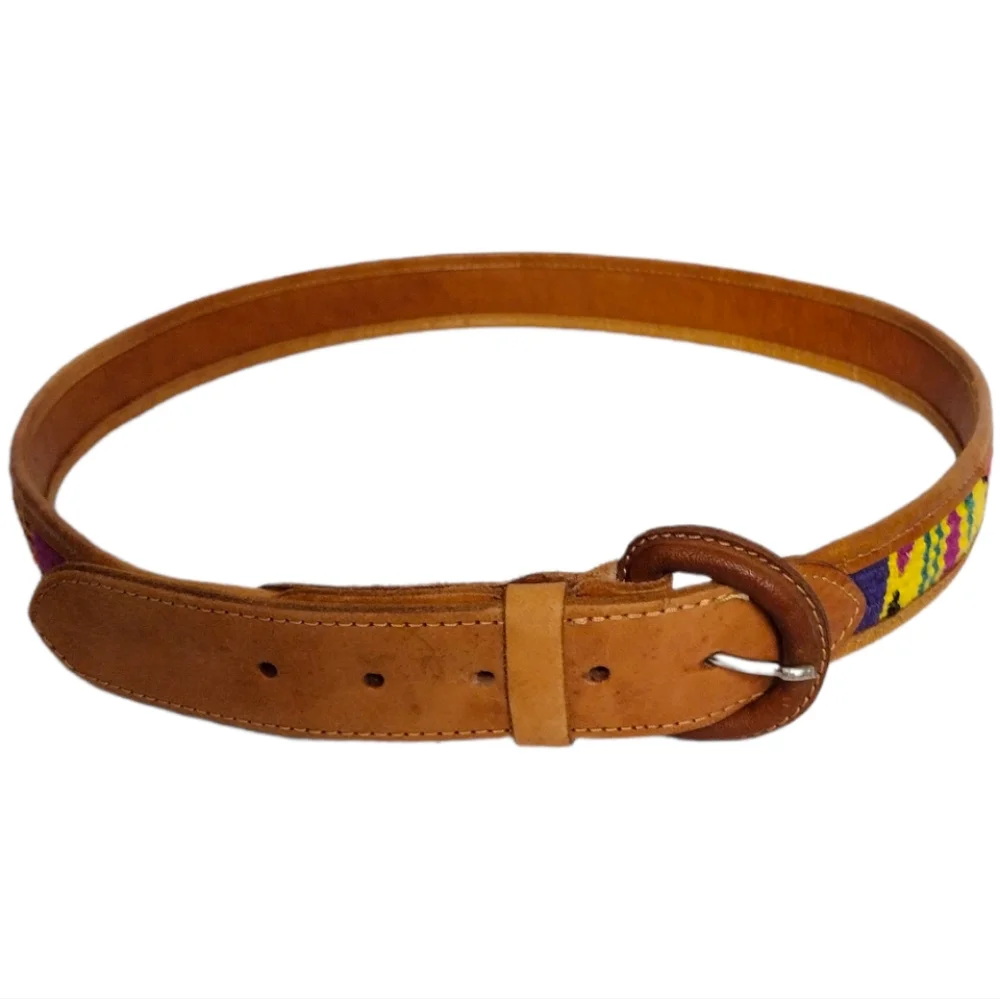 Native Guatemala Handwoven Leather Belt
